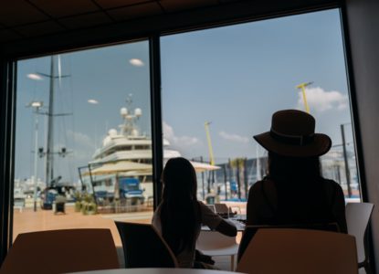 Crew kitchen view of Genoa Waterfront Marina